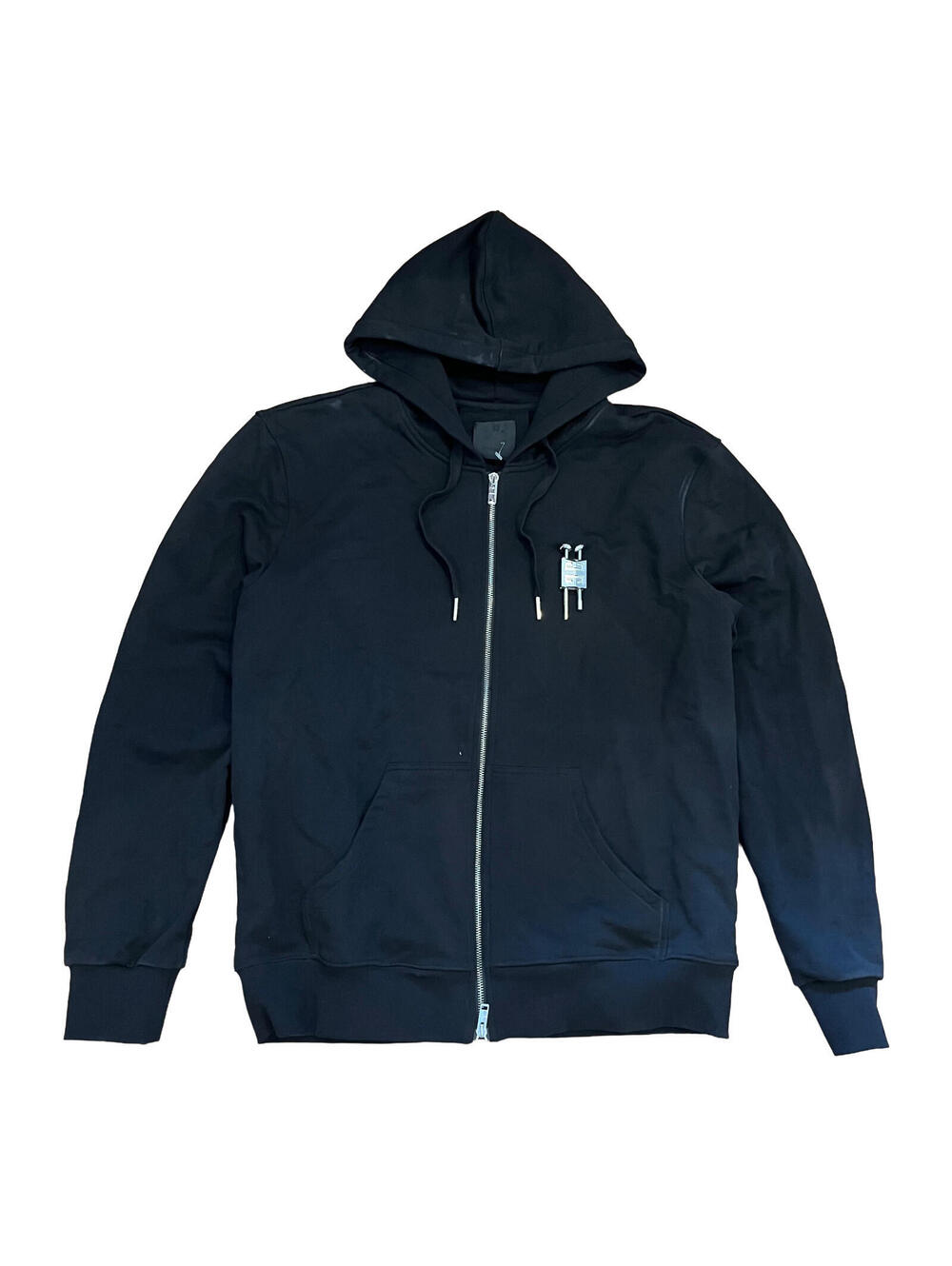 Givenchy Men's Black Padlock Zip Hoodie Size XL Luxury Designer